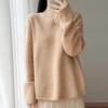 Women's Plus Size Wool Lace V-Neck Base Layer Sweater - Loose Fit for Autumn/Winter