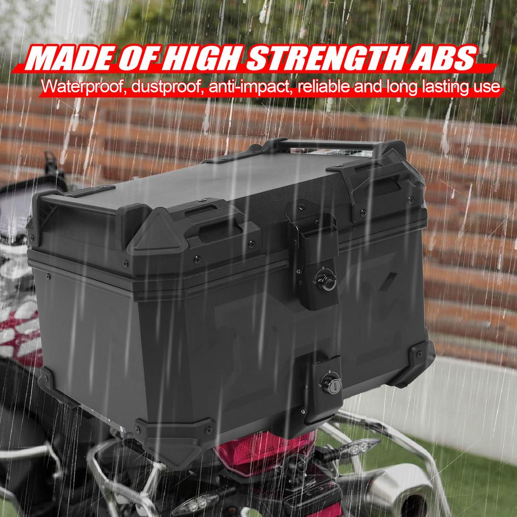 Trunk  Tail Box Motorcycle Tail Luggage Storage Box Reflective Strips  Construction 45L for Store Helmet Gloves Tools