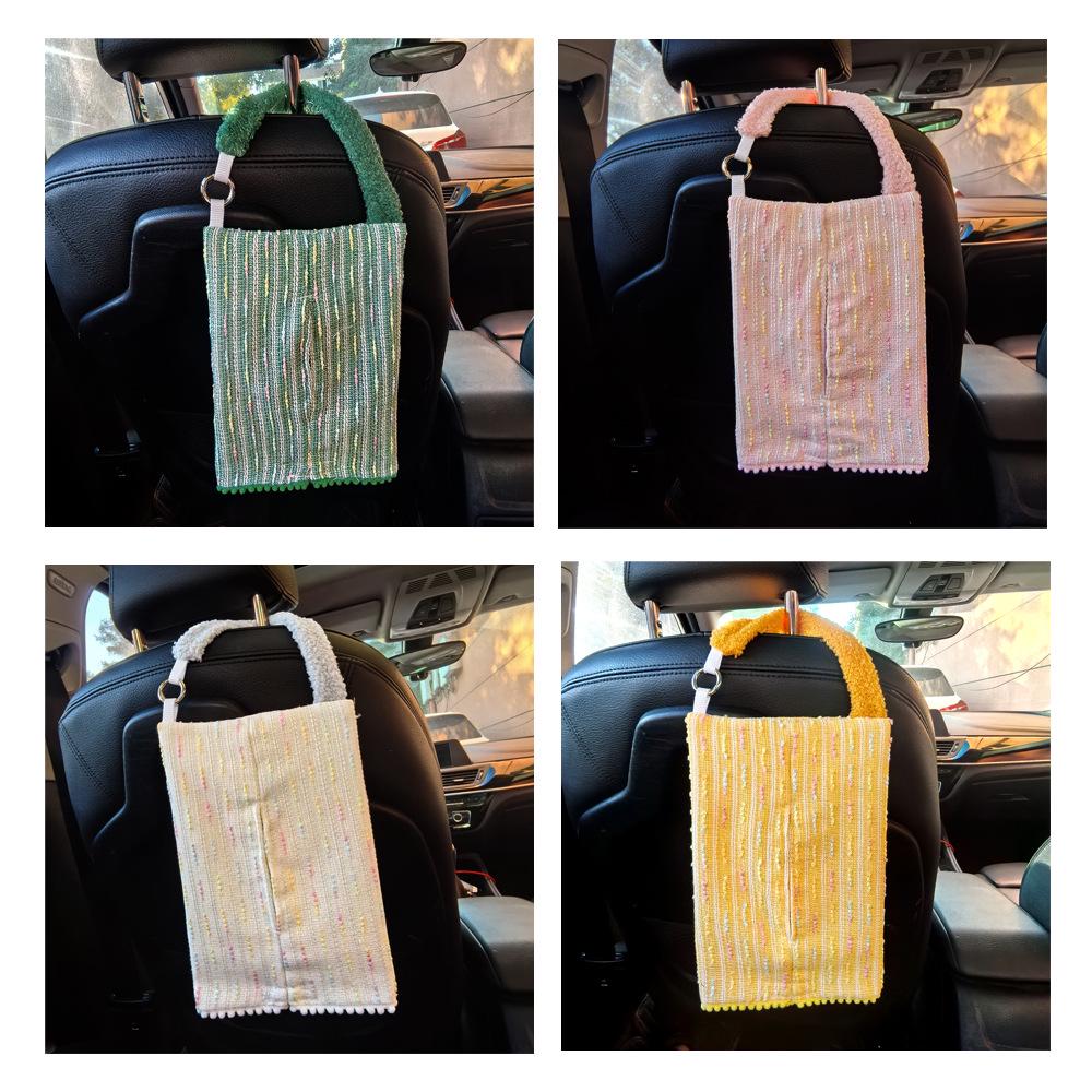 Adjustable French-Style Fabric Car Tissue Box Holder