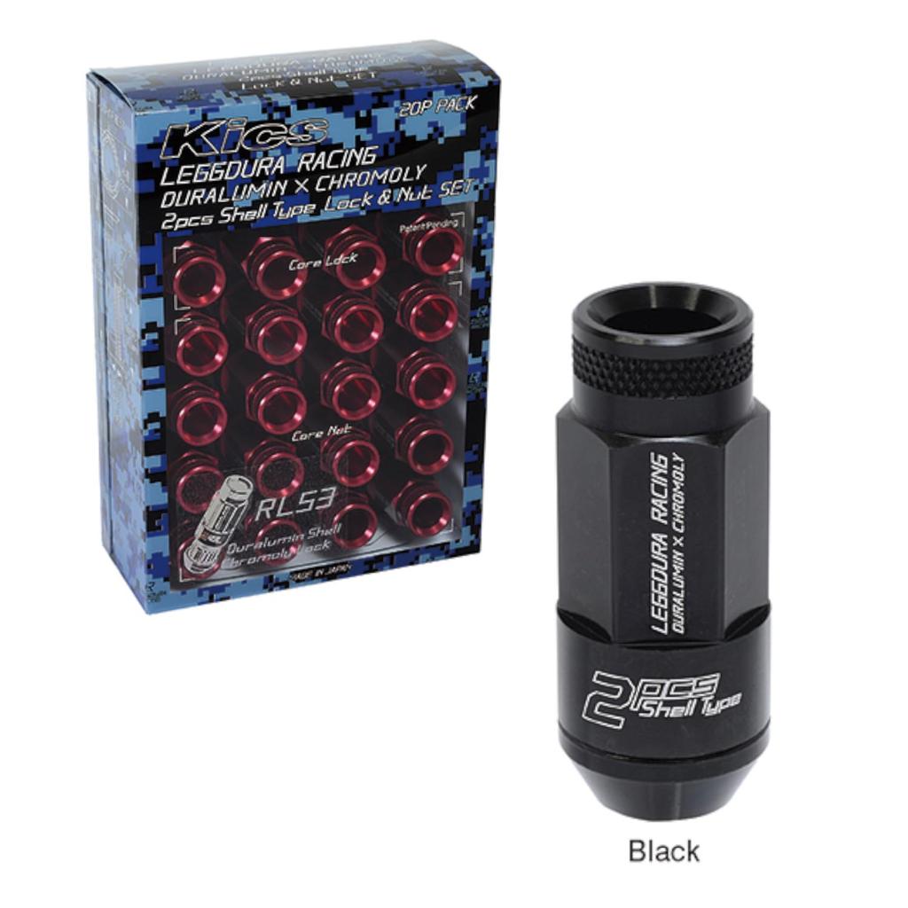 KYO-EI (Kyoei Industry) Redula Racing Shell Type Wheel Lock Nuts, M12 P1.25, Black, RL53-13K