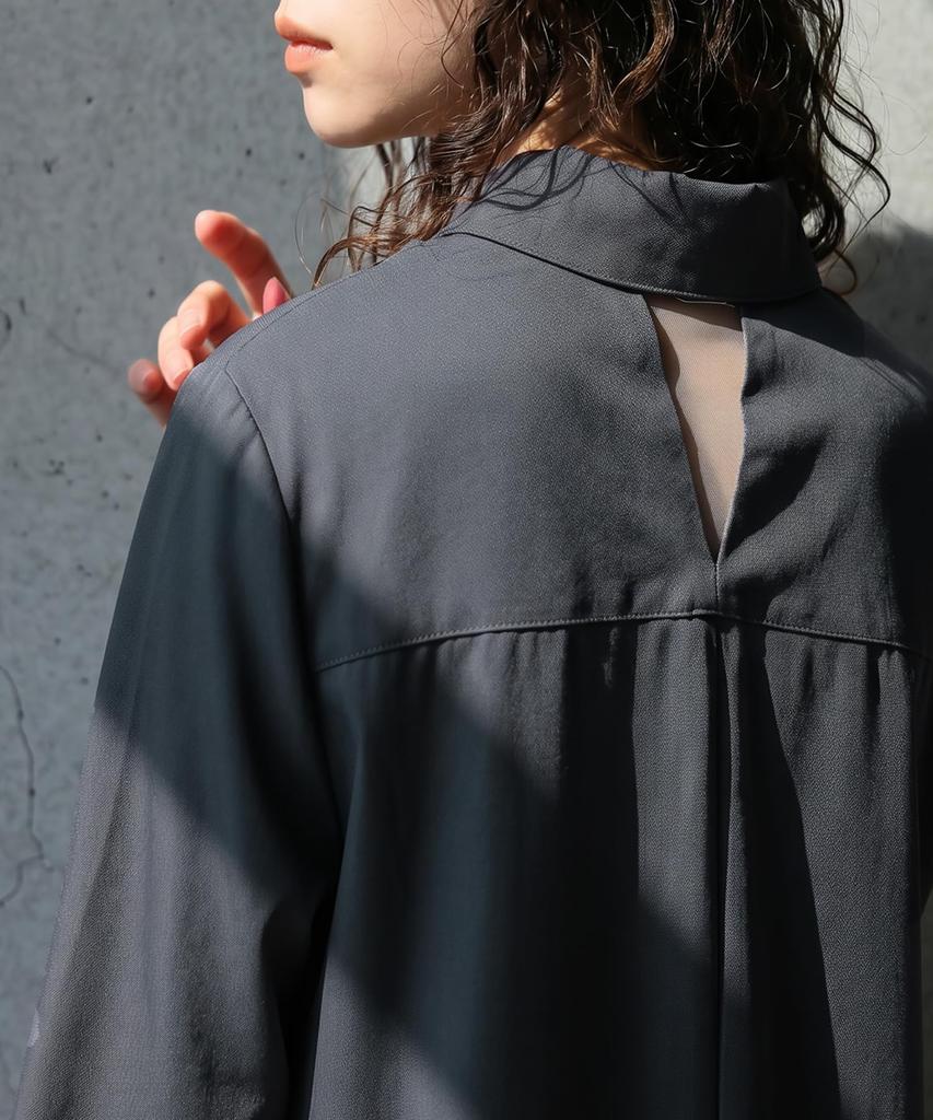 Antiqua shirt dress for regular front solid back Sheer flattering plus sizes 15 Gray Onesize [antiqua] Eye-catching, relaxed-fit women. Long,