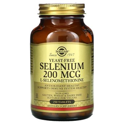 Selenio sin levadura, 200 mcg, 250 comprimidos