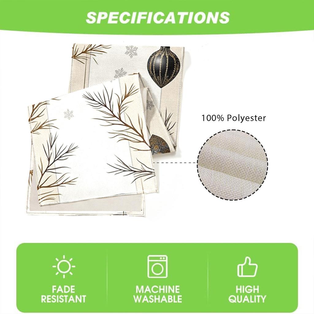 1 Piece Of Christmas Light Luxury Themed Table Runner, Decorated With Black And Gold Snowflakes And Tree Branch Patterns, Suitable For Christmas Parti