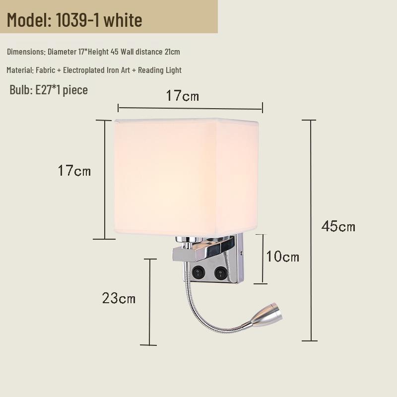 USB Charging European Style LED Wall Lamp for Indoor Use - Ideal for Hotels and Bedrooms