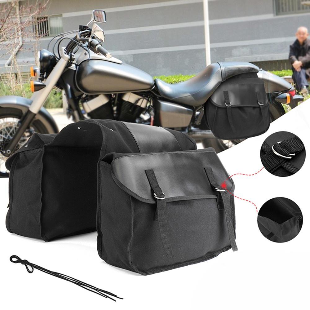 Universal Motorcycle Cycling Canvas Side Saddlebag Back Pack for Motorbike 2 Colors