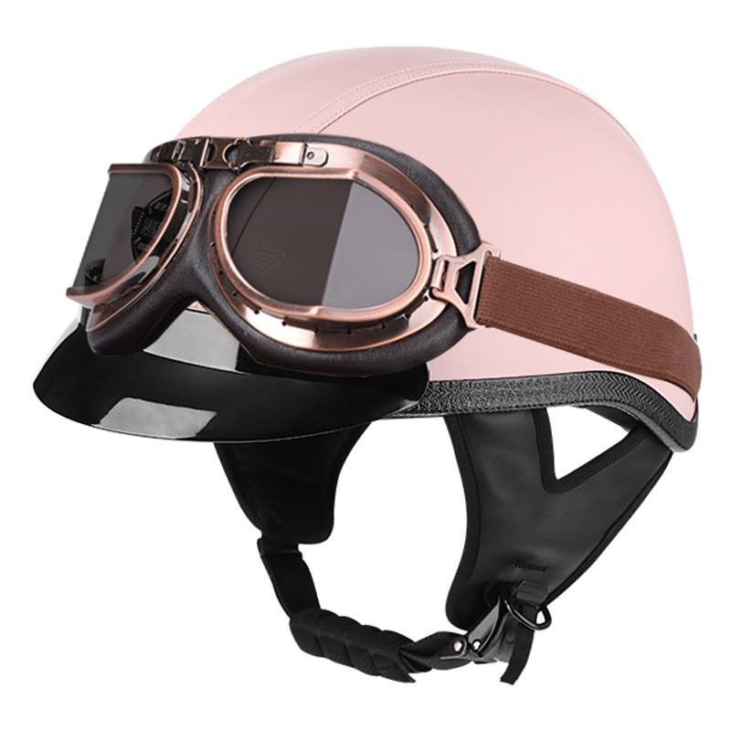 3C Certified Retro Half Helmet Scooter Motorcycle Riders Unisex All Season ABS Safety With Visor Options
