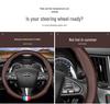 Genuine Leather Steering Wheel Cover for Infiniti QX50, QX60, QX80, Q50, Q70L, FX3 - All Seasons