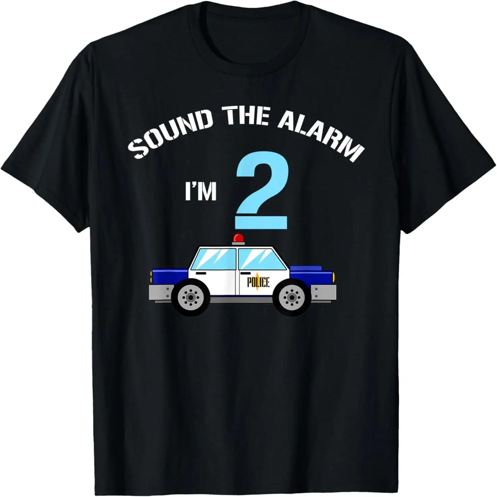 

Sound The Alarm I m 2 _ 2nd Birthday Police Car Tee T-Shirt XXXXXL чёрный