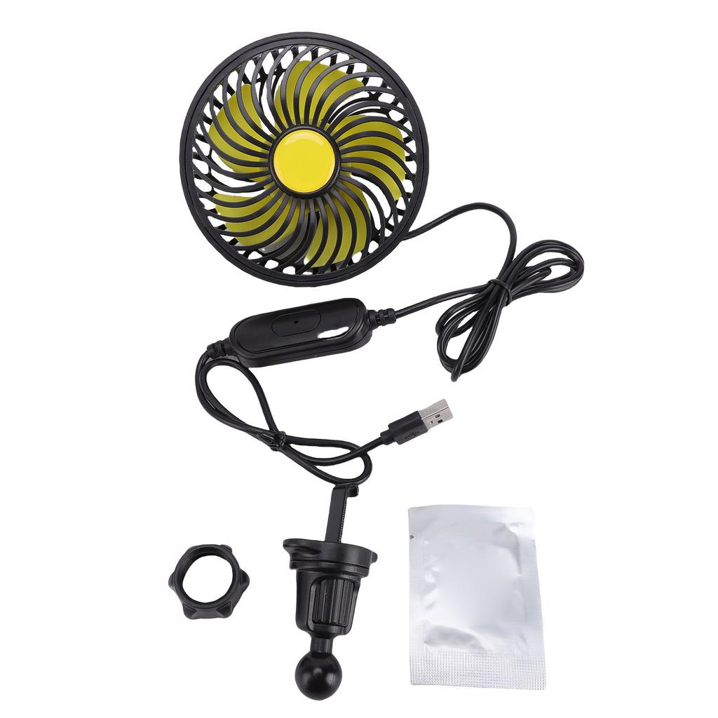 USB Powered Car Fan Air Circulation Fan for Vehicle Chair Rear Headrest 360 Degree Rotatable Head 18ft/s 3500RPM Car Cooling Fan