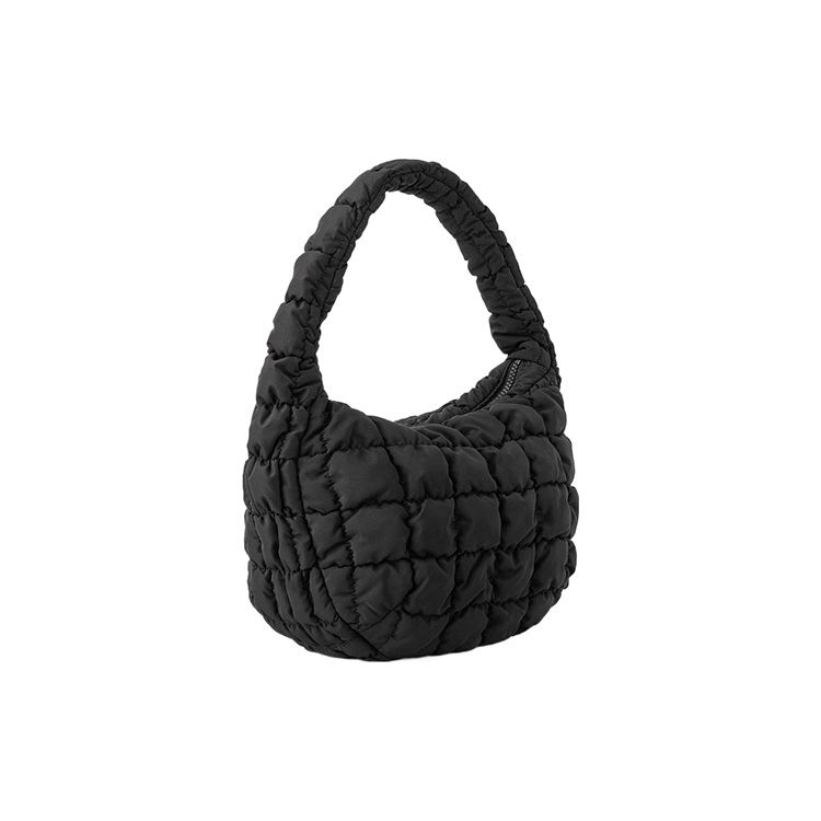 COS Mini Quilted Checkered Appearance Shoulder Tote Bag Women bags Black 0973537003