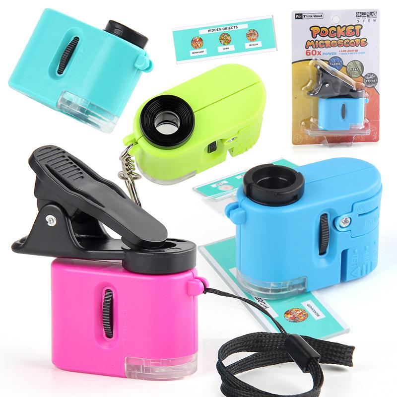 Supply Children'S Mini Palm Microscope Toys Primary School Students Science And Education Laboratory Microscope With Mobile Phone Clip