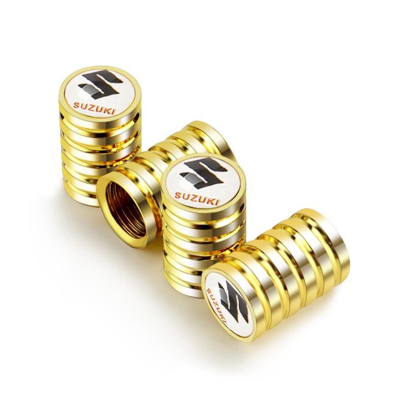 

4pcs Alloy Car Wheel Tires Valves Stem Air Caps for Suzuki Emblem Alivio SX4 Samurai Bandit Swift Jimny Gn125 Gn250 Vitara Alto