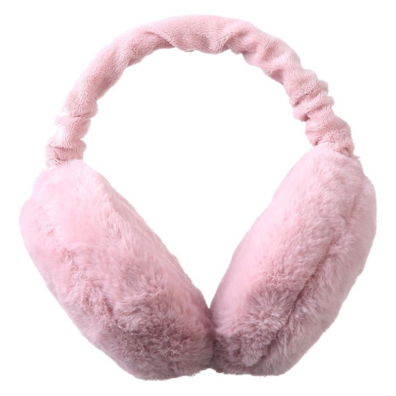 Foldable Plush Earmuffs: Cute, Solid Color, Warm, Cold-Proof for Men & Women.