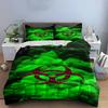 "Red Biohazard Symbol On Green Smoke Design Bedding Set (1 Duvet Cover, 2 Pillowcases, Duvet Not Included) Sofas"