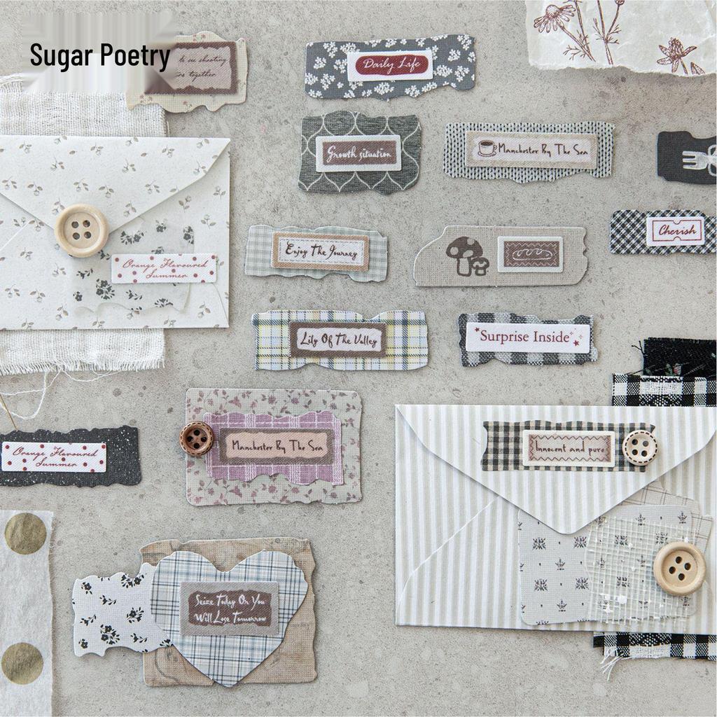 Ji Lv Tang Shi Abreißbares Retro-Stoffsticker-Pack - Grundlegende Hintergrundmaterial-Serie