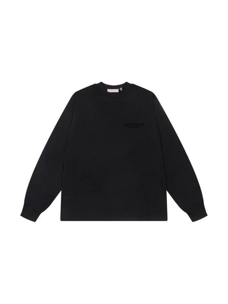 Round Neck Black Letter Print Hoodie - Essentials 2025SS Trend