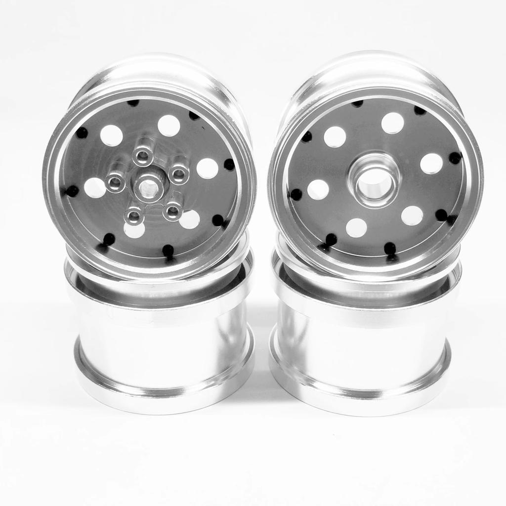 Kingfly Ultra-Lightweight Aluminum Alloy Wheel Frames for Tamiya Mid Blackfoot/Monster Beetle (Front Rim/Rear Wheel) - Set of 4