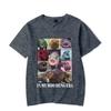 Ladies' Loose Casual Fun Moo Deng Bouncing Pig Print Pure Cotton Short Sleeved Top T-Shirts Women’s