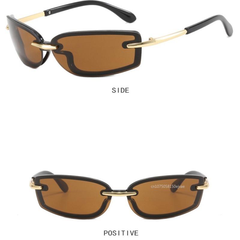 Rimless Y2K Candy Color Sunglasses Metal Small Square Frame Sunglasses Women Men UV Protection Women's Sun Glasses Eyewear
