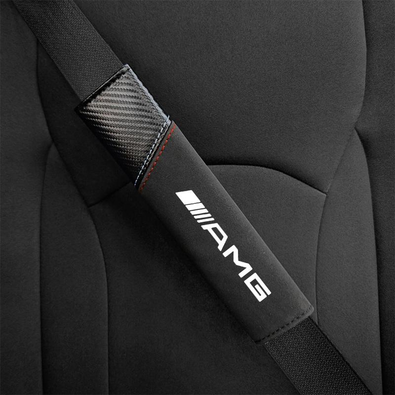 TXF4 2PCS Car Seat Belt Safety Belt Shoulder Protector Cover for Mercedes Benz AMG W204 W205 W203 W211 W212 W213 W201 W210 W124 W126