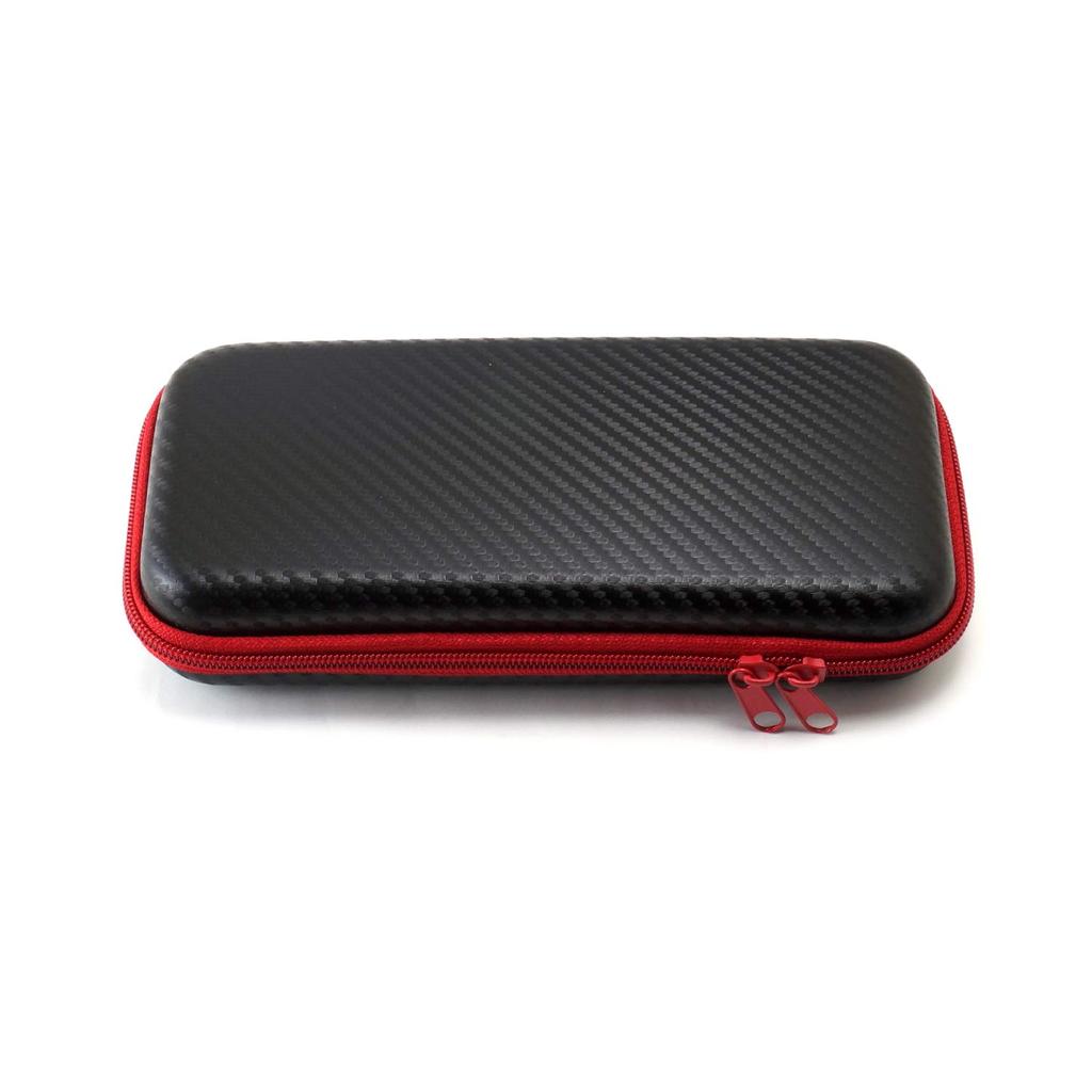 ALLONE EVA Pouch for Nintendo Switch Made in Black x Red Carbon-Look Lite, Shockproof, Scratch-Resistant, Lightweight, Compact, Japan,