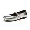 Augustine silver single shoes women's 2025 new summer French light mouth retro Mary Jane shoes are beautiful with skirts