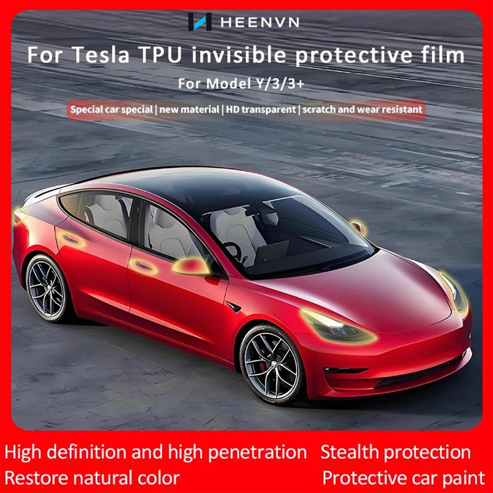 Heenvn For Tesla Model Y /3 Highland 2023 TPU Up Car Window B Pillars Transparent Protective Film Anti-Scratch Car Accessories