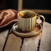 Retro Ceramic Cup Mug Style Simple Afternoon Tea Cup Creative Coarse Pottery Coffee Cup Saucer Set