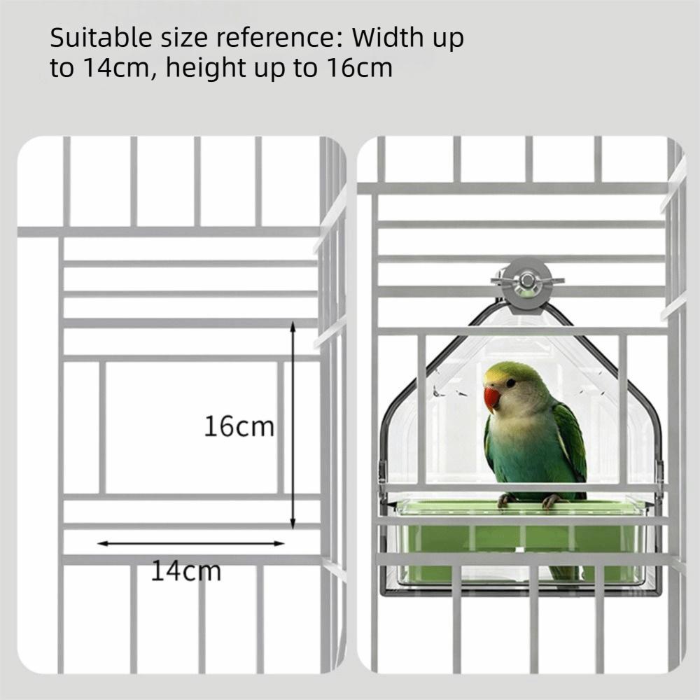 Spill-Resistant Bird Food Container Anti Spill Bird Feeding Trough Parrot Cage Feeder Box Indoor