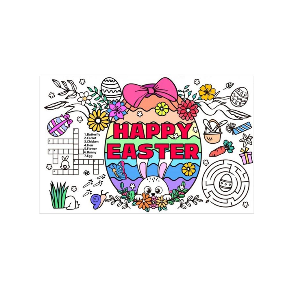 Easter Egg Children's Paper Placemats, Holiday Decoration Items, Disposable Paper Table MATS.
