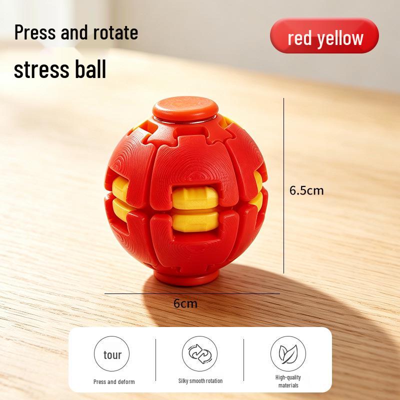 3D Printed Rotating Decompression Ball - Spiral Gyro Fidget Toy