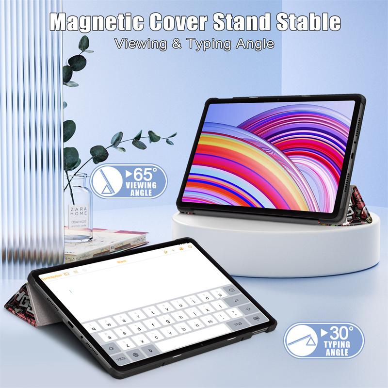 Tablethülle für Xiaomi Redmi Pad Pro 2024 Hülle Dreifach klappbare Standhülle Funda für Red Mi Pad Pro 12 1 12,1 Zoll Tablet mit automatischer Sleep-Abdeckung