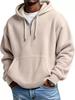 European Men's Trendy Heavyweight Waffle Hoodie - Pure Color, Long Sleeve, Loose Fit, Casual Style