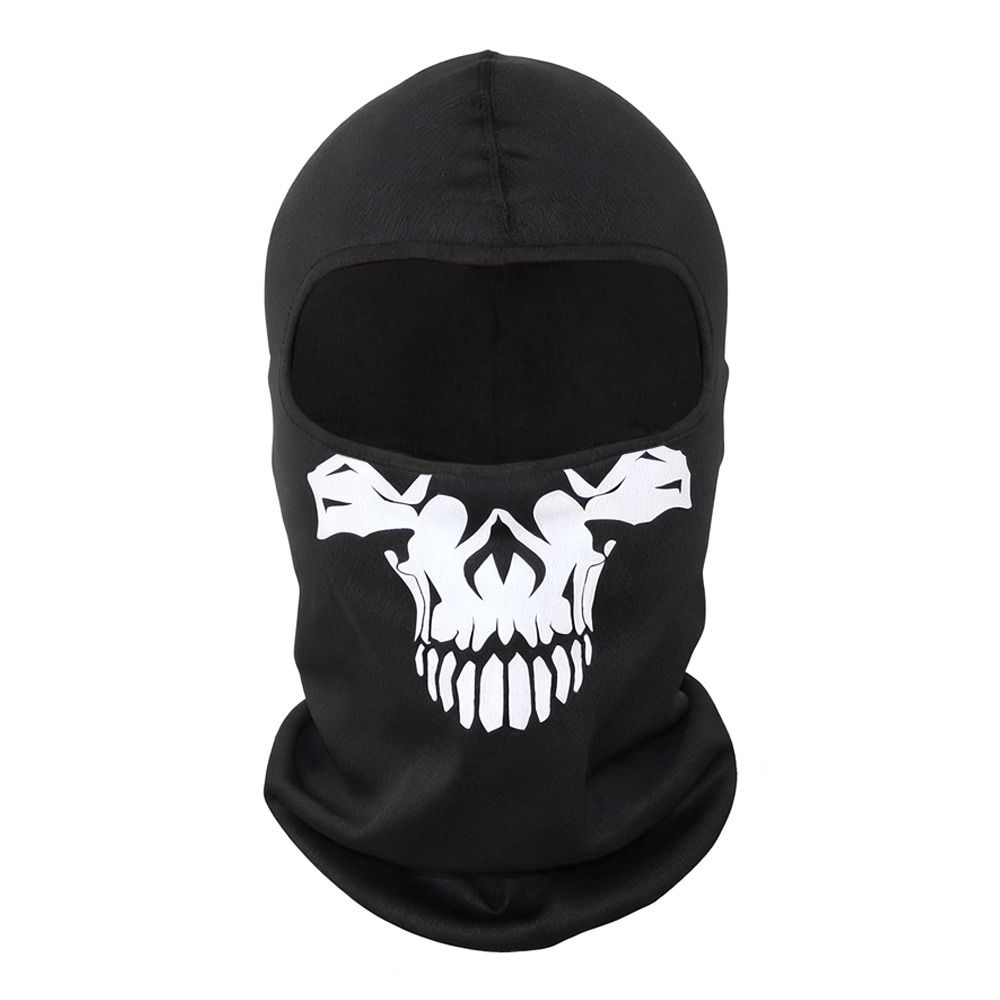 Skull Print Bicycle Balaclava Windproof Anti-UV Motorcycle Full Face Mask Full Face Design Neck Warmer Full Face Mask