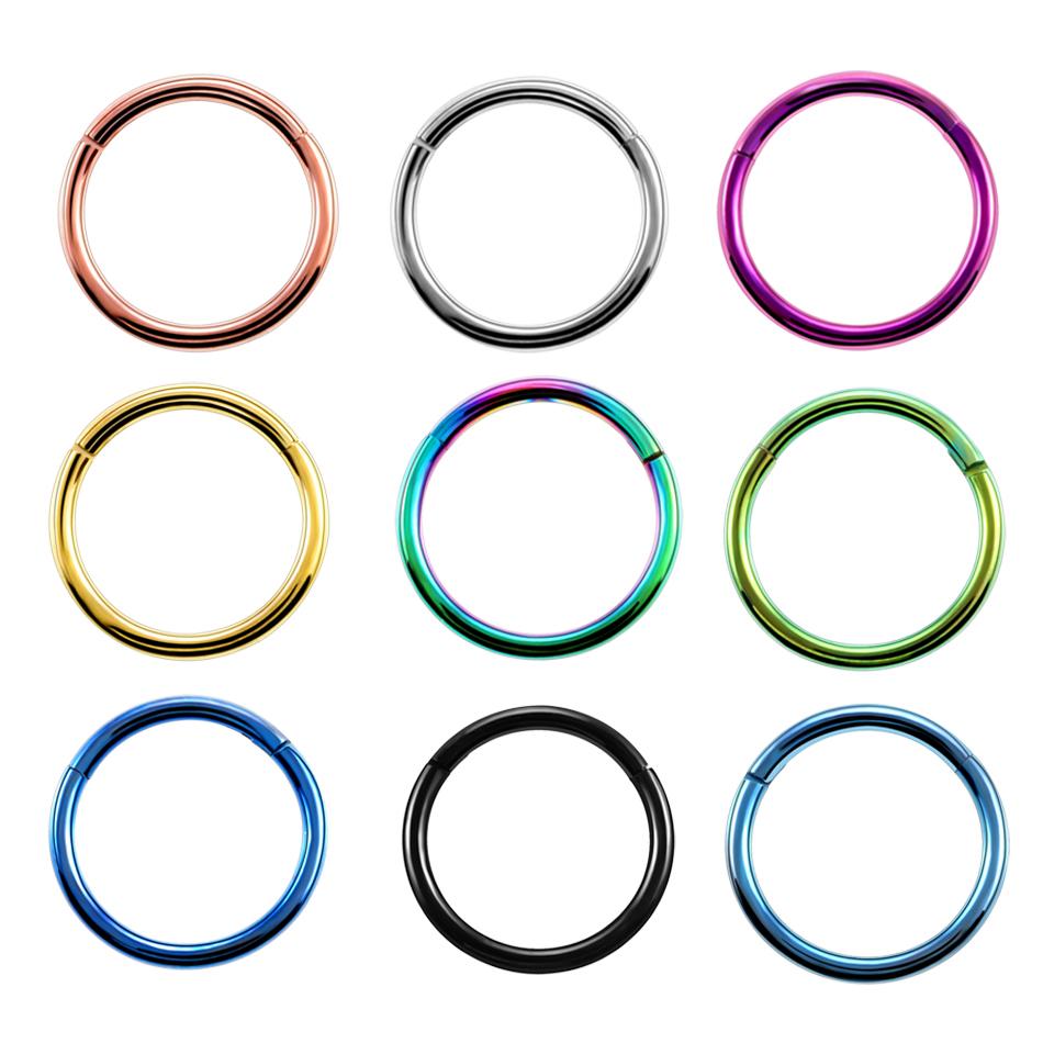 1 Stück G23 Titan Gelenk Segment Nasenring 16g & 14g Brustwarzen Clicker Ohrknorpel Tragus Helix Lippenpiercing Unisex Modeschmuck