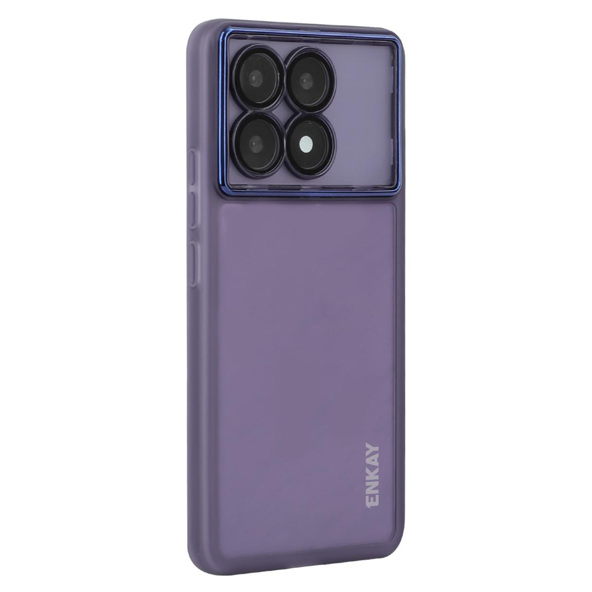 

ENKAY HAT PRINCE For Xiaomi Poco X6 Pro 5G/Redmi K70E 5G Case Matte TPU Phone Cover with Lens Film Purple