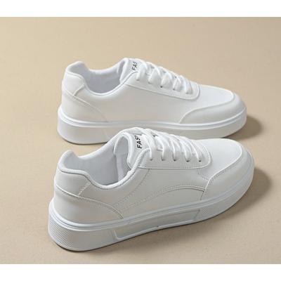 Women White Casual Sneakers Leather Platform Sneakers for Women Classics Comfort Skateboarding Shoes Non-Slip Flats Shoe