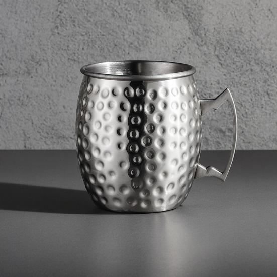 Miedziana Platerowana Kubek Moscow Mule z Młotkowanej Stali Nierdzewnej Kieliszek Koktajlowy z Podwójnymi Ściankami Izolacją Próżniową Metalowe Szklanki Barowe do Domu