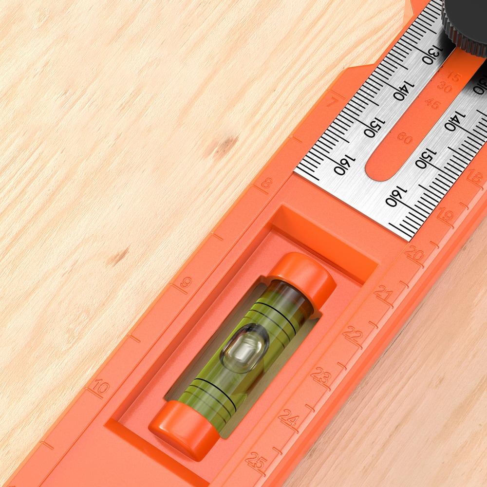 Level Gauge Multi-Angle Ruler Adjustable Positioning Marking Protractor  For Woodworking