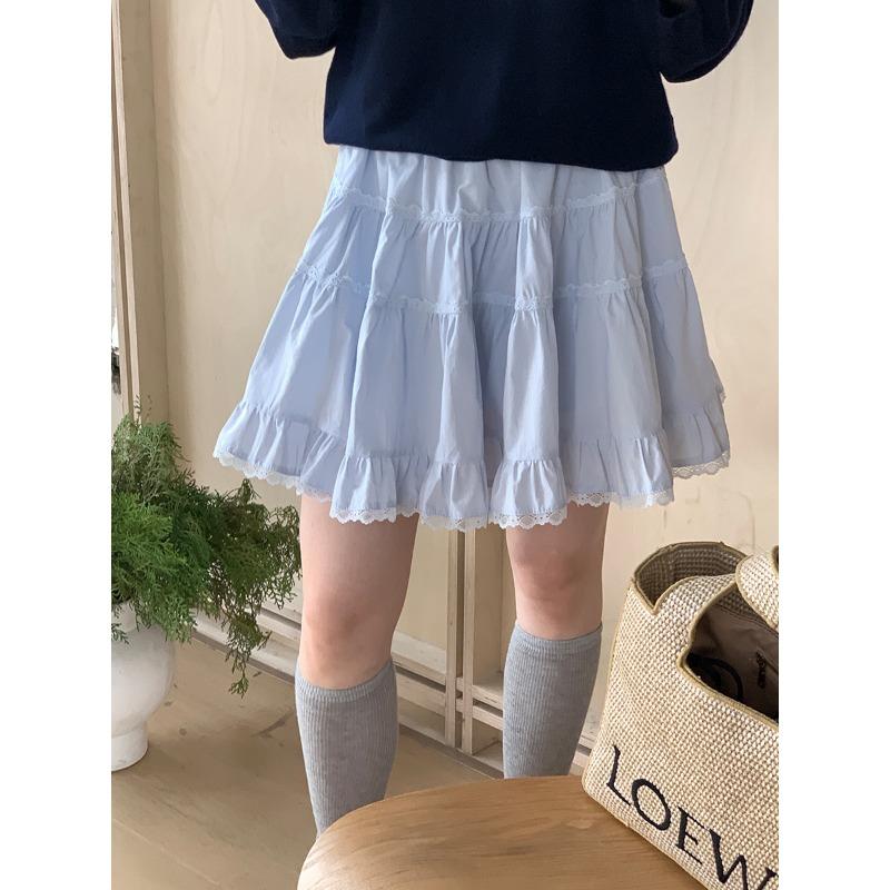 

Весна и лето Дизайн Sense Высокая талия A Word Тонкая короткая юбка Повседневная универсальная белая юбка для женщин L синий