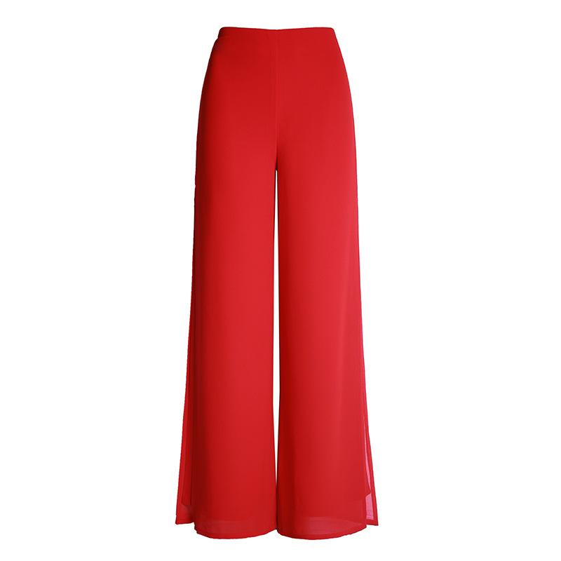 Double-layer Chiffon Wide-leg Pants, Women's Pants, High-waisted Swing-leg Pants, Split Skirt Pants, Dance Pants, Casual Pants, Long Pants
