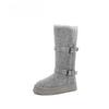 Wool~ 5cm Thick-soled Two-wear Snow Boots Women's Winter Velvet Thickened Fluffy Flanged Medium Boots Non-slip Northeast Cotton Boots