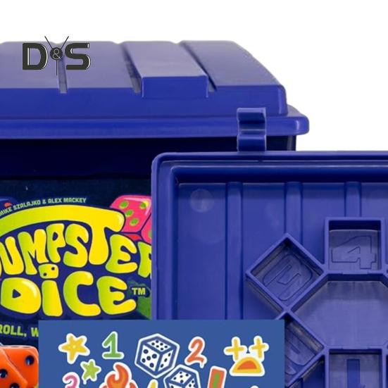 Dumpster Dice Set Fast-Paced Family Dice Game 2-4 Players Board And Dice Game with Dumpster 80 Dices And Graffiti Stickers for Game Night Travel Party