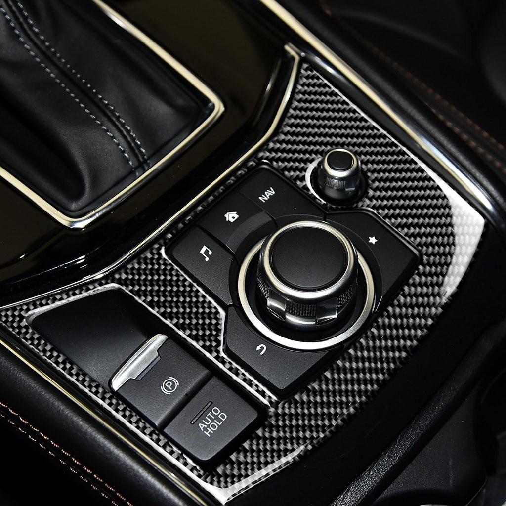 For Mazda CX-5 CX5 2017 2018 Electronic Handbrake Decoration Cover Trim Sticker Decal Car Interior Accessories Carbon Fiber
