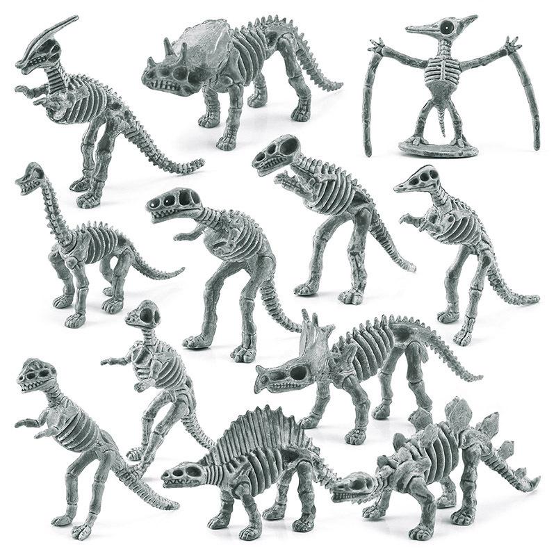 

Симуляция Мини Динозавр Серый Скелет Модель Стегозавр Тираннозавр Трицератопс Археологическое Животное Ископаемое Украшение