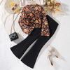 Girls' Elegant Floral Print Mesh Top & Long Pants Set - Autumn Fashion