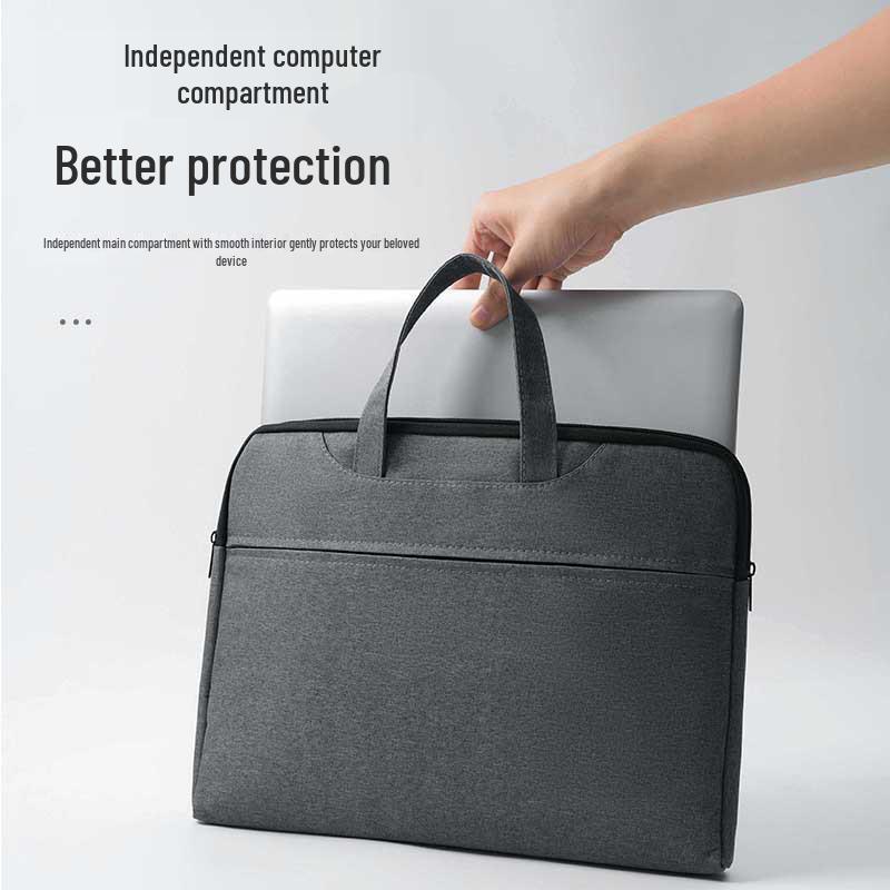 Men's Waterproof Oxford Cloth Briefcase: Large-Capacity Handheld Document Bag with Drawstring.