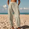 Damen Casual und Modische Farbbandtasche Weite Hosen, Cropped Hosen, Freizeithosen