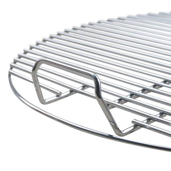 Okrągły, nieprzywierający, stalowy, odporny na ciepło stojak na grilla ze stali nierdzewnej