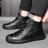 Men's cotton shoes genuine leather cotton boots pilot quick heat shoes velvet thermal cotton leather shoes wool thermal snow boots